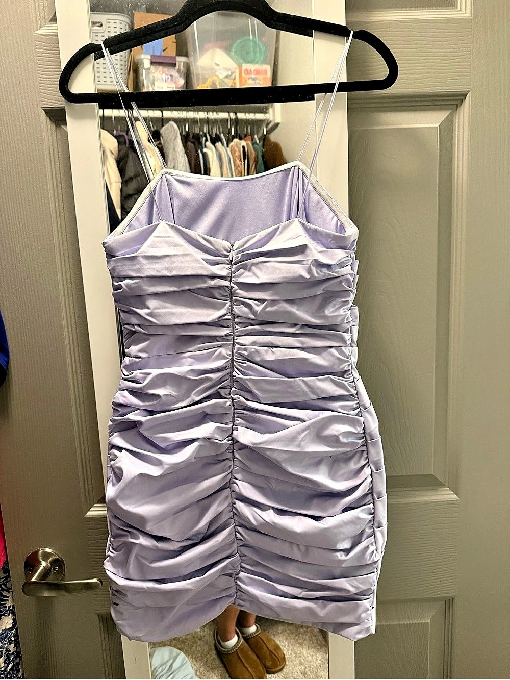 Do+Be Ruched Mini Dress in Purple Like New